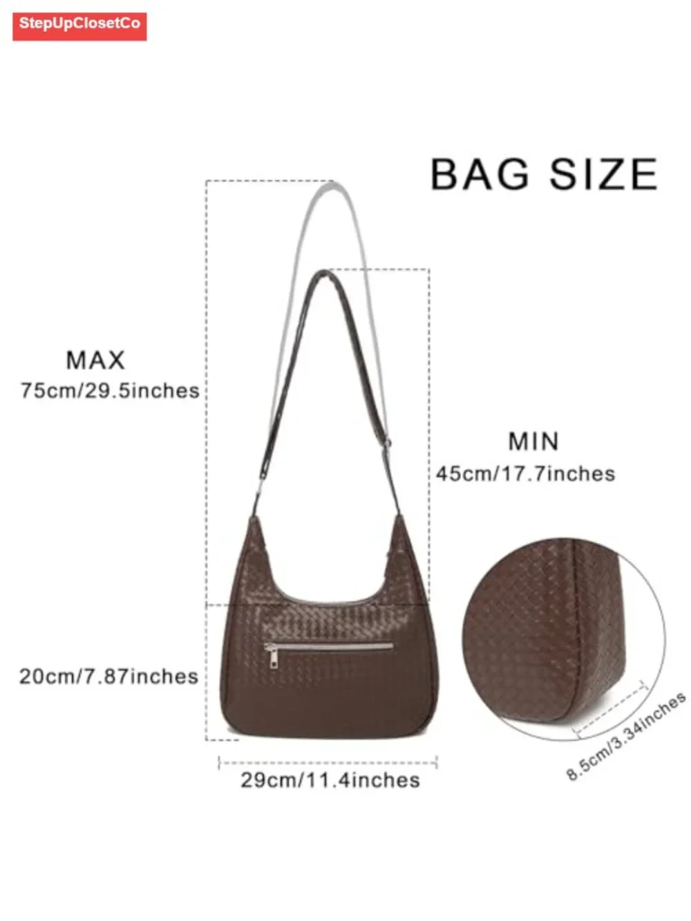 Woven Hobo Bag for Women Faux Leather Crossbody Shoulder Tote Handbag